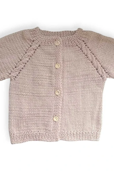 1-2 Yaş Örgü Unisex Bebek Hırkası - Resim 3