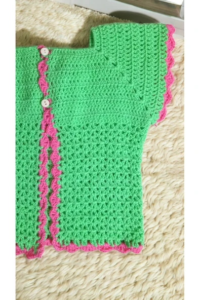 Örme Neşeli Rengarenk Bebek Hırkaları 0-3 Ay - Resim 3