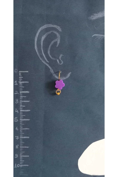 Çiçek Motifli Fimo Boncuk Küpe - Resim 3