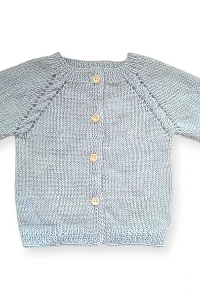 1-2 Yaş Örgü Koyu Mavi Erkek Bebek Hırkası - Resim 3