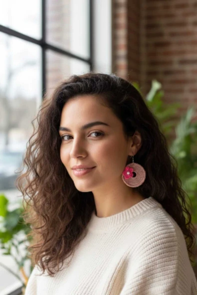 Crochet Örgü Günlük Küpeler ürün görseli 1