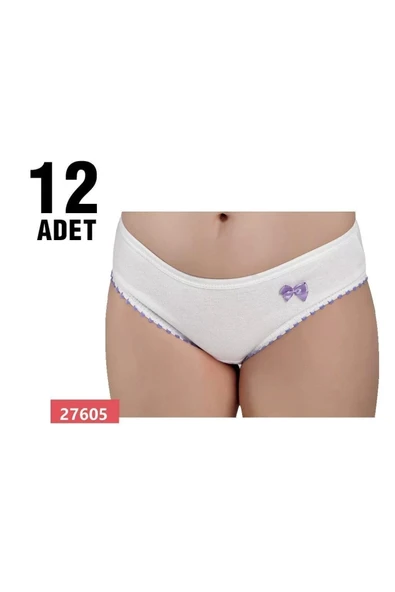 Güryıldız 27605 Penye Ribana Ponponlu Kız Çocuk Külot 12'li ürün görseli 1