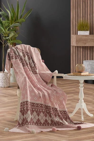 Geyikli  Triko Örgülü Geyikli Tv Battaniyesi 130 X 170 Cm - Resim 11