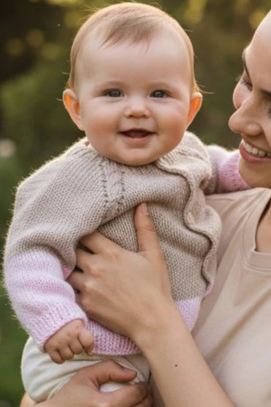 1-2 Yaş Örgü Kız Bebek Hırkası ürün görseli 1