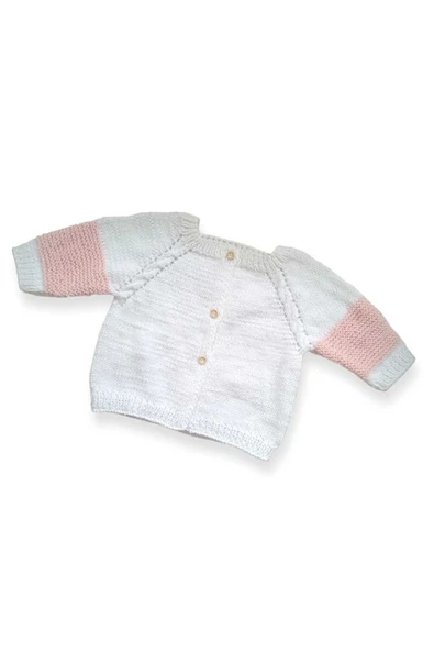 1-2 Yaş Örgü Kız Bebek Hırkası - Resim 2