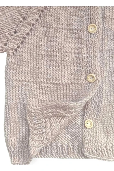 1-2 Yaş Örgü Unisex Bebek Hırkası - Resim 4