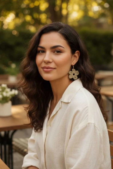 Örgü Rafya Çiçek Model Sallantılı Küpe ürün görseli 1