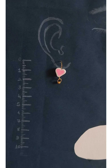 Kalp Model Fimo Boncuk Küpe - Resim 3