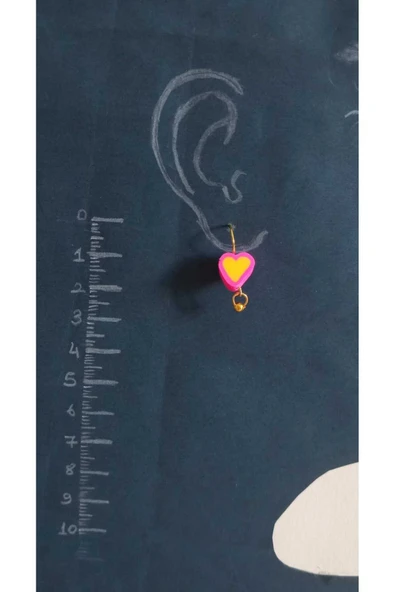 Kalp Model Fimo Boncuk Küpe - Resim 3