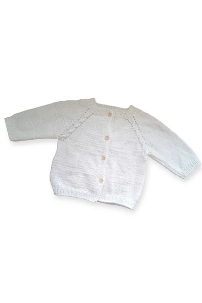 1-2 Yaş Örgü Unisex Bebek Hırkası - Resim 2