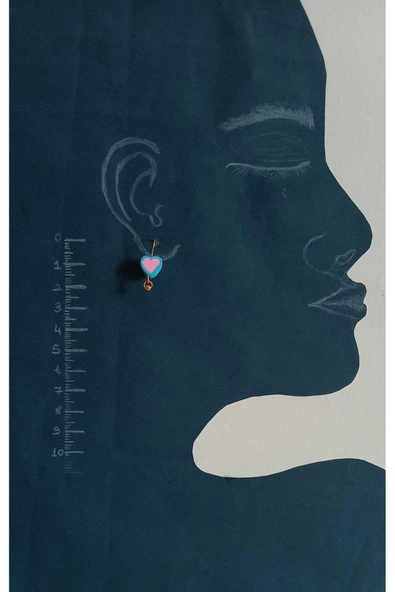 Kalp Model Fimo Boncuk Küpe - Resim 2