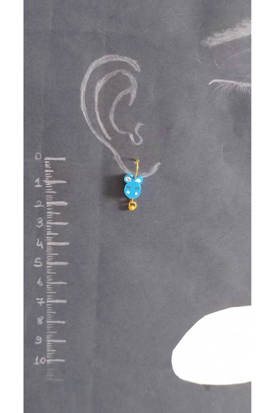 Love Tavşan Model Fimo Boncuk Küpe - Resim 3