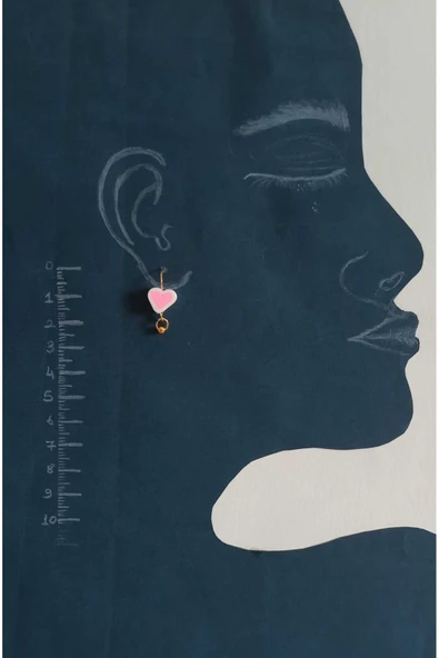 Kalp Model Fimo Boncuk Küpe - Resim 2