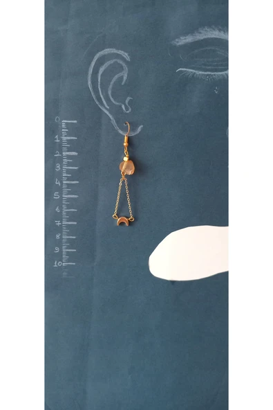 Akik taşlı Sallantılı Küpe - Resim 3