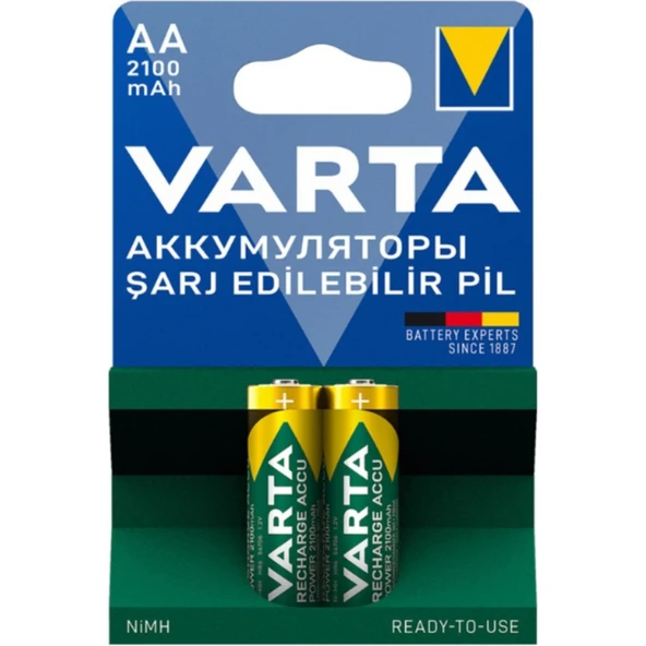 Varta Şarj Edileb.pil Power 2li Aa Kalem 2100 Mah - Dezenfektan Hediyeli (%72 Alkol) ürün görseli 1