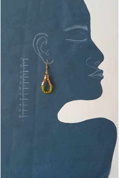 Boncuk Dizgi Sallantılı Küpe - Resim 2