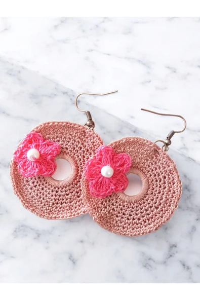 Crochet Örgü Günlük Küpeler - Resim 2