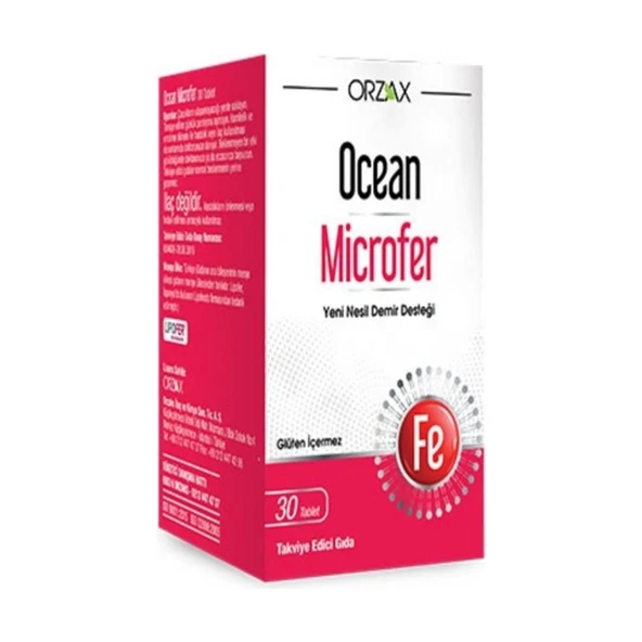 Orzax Microfer Takviye Edici Gıda 30 Tablet ürün görseli 1