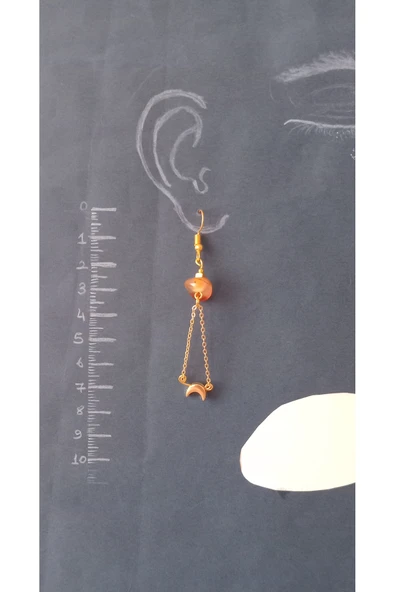 Akik taşlı Sallantılı Küpe - Resim 3