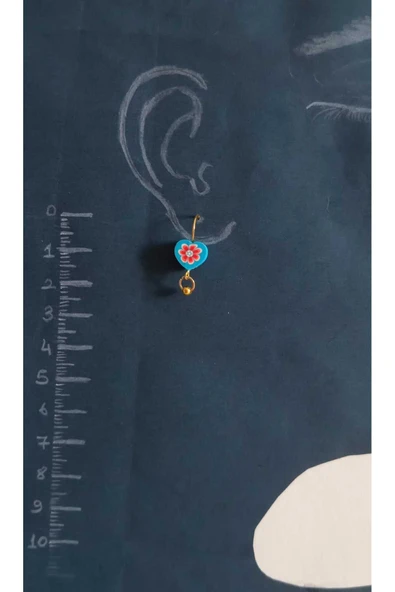 Kalp Model Fimo Boncuk Küpe - Resim 3