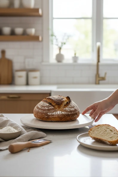 Akayev Traverten 30 Cm Döner Standlı Sunumluk - Resim 3