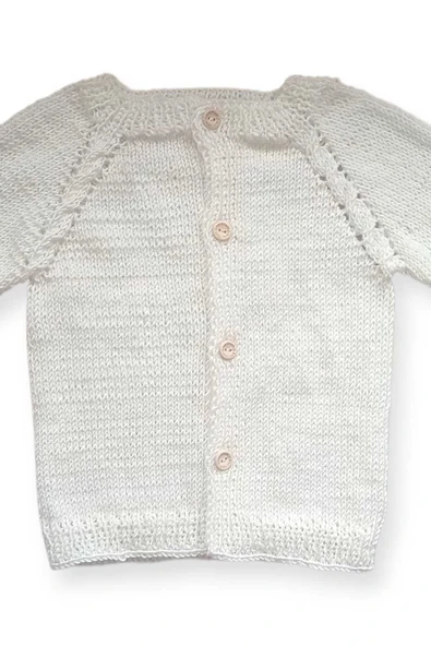 1-2 Yaş Örgü Unisex Bebek Hırkası - Resim 3