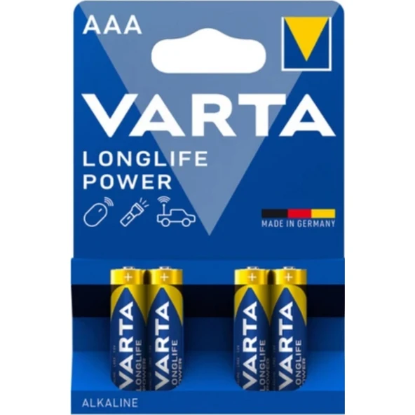 Varta Longlife Power 4903 Ince Pil 4'lü AAA - Dezenfektan Hediyeli (%72 Alkol) ürün görseli 1
