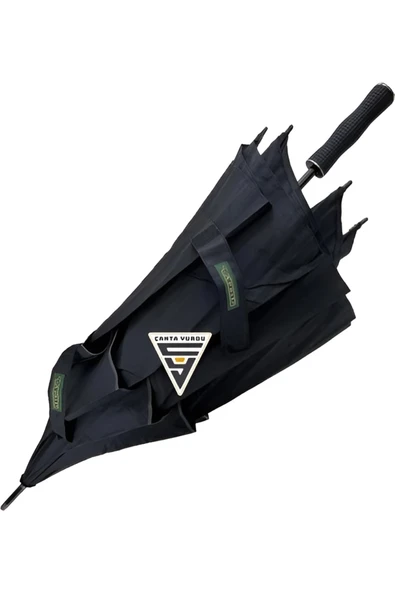 APRİL A-250G Protokol Şemsiyesi Çift Katmanlı Şemsiye 130 cm Siyah - Resim 2