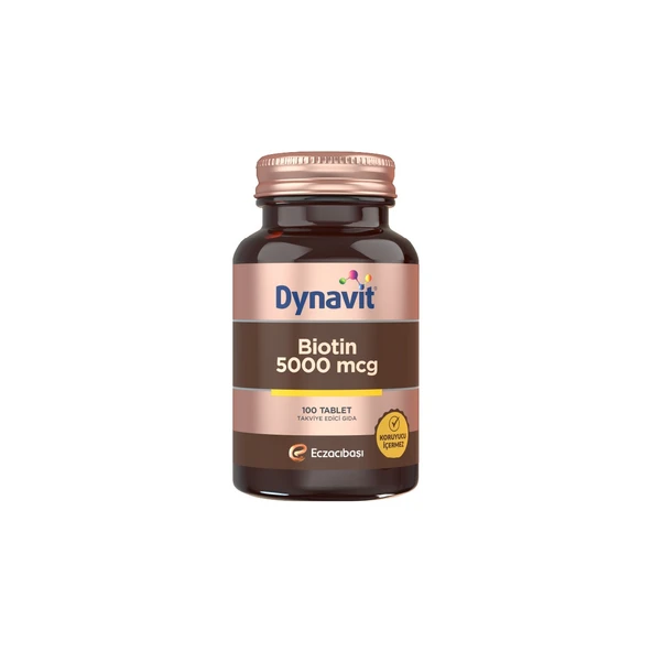 Dynavit Biotin 5000 Mcg 100 Tablet - Dezenfektan Hediyeli (%72 Alkol) ürün görseli 1