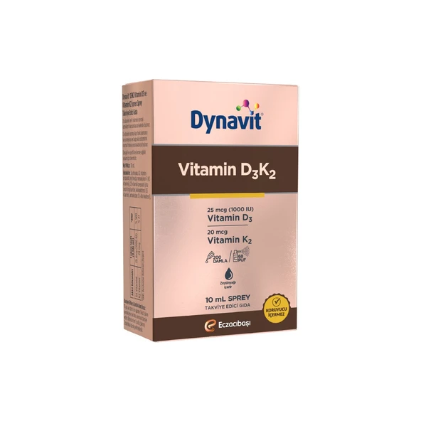 Dynavit Vitamin D3K2 Sprey 10 ml - Dezenfektan Hediyeli (%72 Alkol) ürün görseli 1