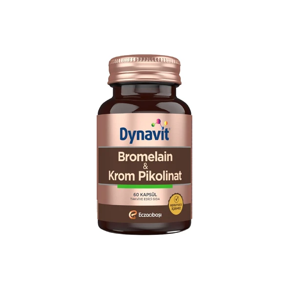 Dynavit Bromelain & Krom Pikolinat 60 Kapsül  - Dezenfektan Hediyeli (%72 Alkol) ürün görseli 1