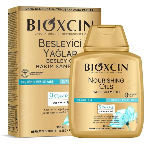 Bioxcin Besleyici Yağlar Bakım Şampuanı 300 ml - Dezenfektan Hediyeli (%72 Alkol) ürün görseli 1