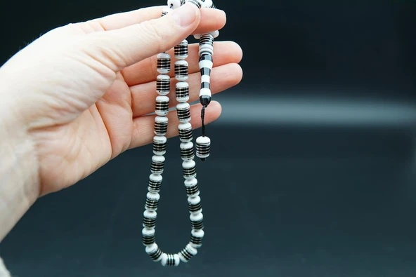 Helezon İşlemeli Oltu Taşı Tesbih st000156 - Resim 2