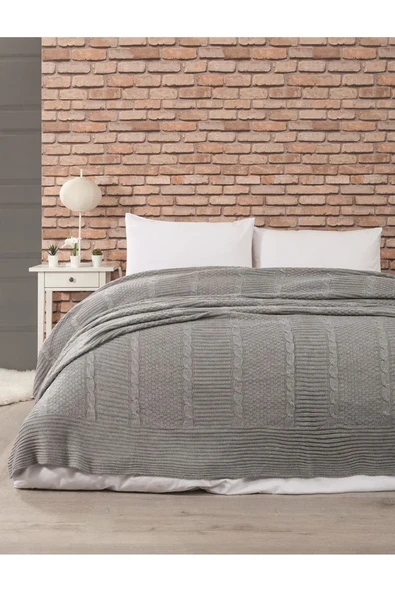 Erguvan Triko Yatak Örtüsü 220 X 240 Cm - Resim 5