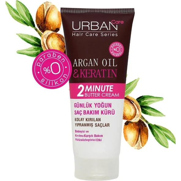 Care Argan Oil Keratin 2 Minute Butter Cream Günlük Saç Bakım Kürü 200 ml - Resim 2
