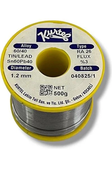 KURTEL 500GR 1,2mm  Sn60/Pb40 LEHİM TELİ ürün görseli 1