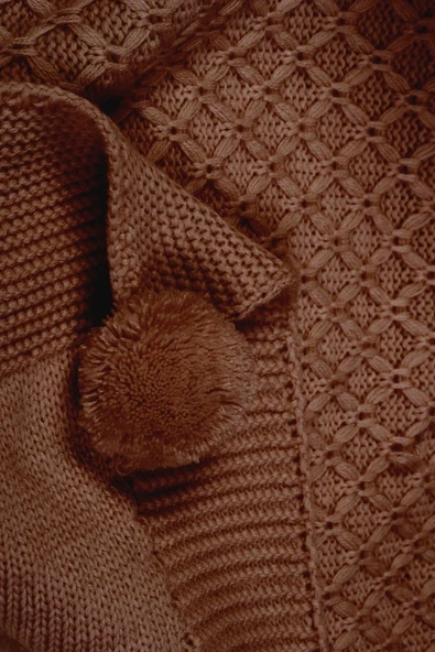 Yeliz Triko Örgülü Tv Battaniyesi 10 Ponponlu 130 X 170 Cm - Resim 12