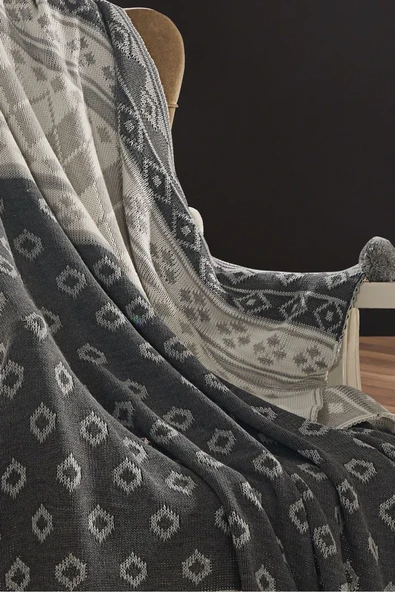 Geyikli  Triko Örgülü Geyikli Tv Battaniyesi 130 X 170 Cm ürün görseli 1