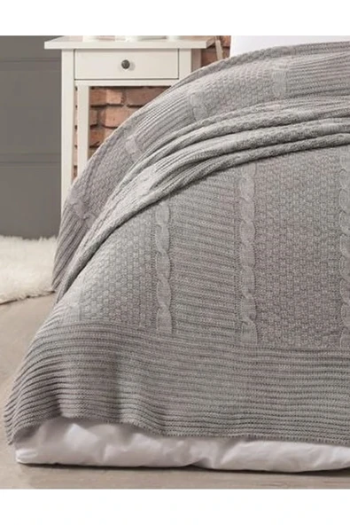 Erguvan Triko Yatak Örtüsü 220 X 240 Cm - Resim 4