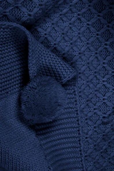 Yeliz Triko Örgülü Tv Battaniyesi 10 Ponponlu 130 X 170 Cm - Resim 7