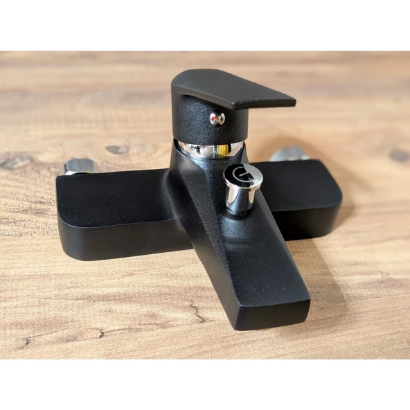 ACAR SU ARMATÜRLERİ Acar Safir Black Banyo/duş Bataryası - Mat Siyah Pirinç - Modern Tasarım - Resim 2