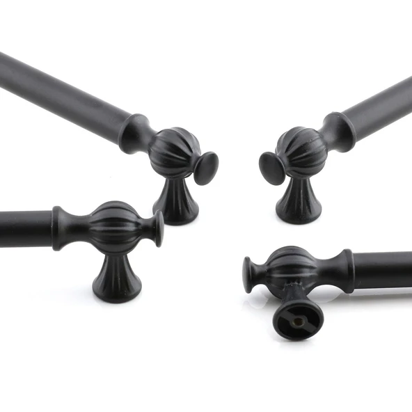 Mobilya Mutfak Çekmece Metal Kulp Dolap Dolabı Kapak Kulpları Kulbu Kulpu 224 mm 22.4 cm Siyah - Resim 2