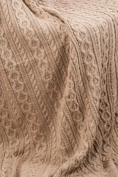 Derya Triko Örgülü Tv Battaniyesi 4 Ponponlu 130 X 170 Cm - Resim 2