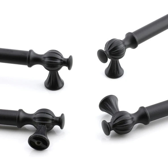 Mobilya Mutfak Çekmece Metal Kulp Dolap Dolabı Kapak Kulpları Kulbu Kulpu 224 mm 22.4 cm Siyah - Resim 4