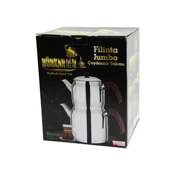 FİLİNTA JUMBO BOY ÇELİK ÇAYDANLIK SETİ ÇİFT KAPAKLI RENKLİ BAKALİT KULP ÜST DEMLİK: 2LT - ALT SULUK: 4LT KENDİNDEN SÜZGEÇLİ (4989) ürün görseli 1