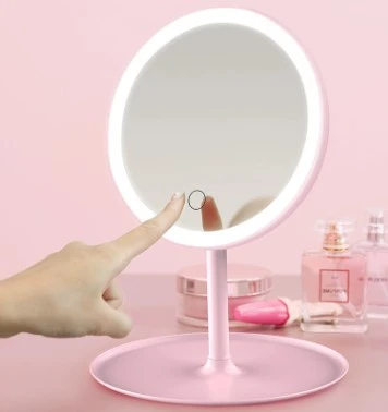 Led Işıklı Dokunmatik Makyaj Aynası 3 Kademeli Işık Ayarlı (5332) - Resim 3