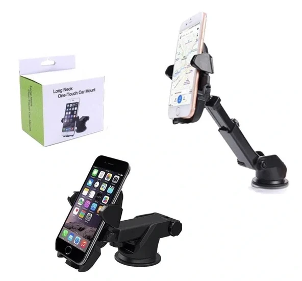 Long Neck One Touch Car Mount Araç İçi Telefonu Tutucu (5332) - Resim 2