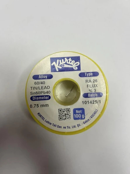 KURTEL 100GR 0,75mm  Sn60/Pb40 LEHİM TELİ ürün görseli 1
