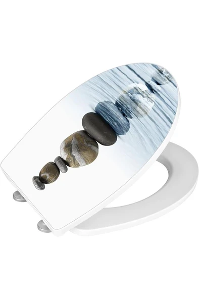 Klozet Kapağı Meditasyon Duroplast Akrilik - Yavaş Kapanan, Hijyenik 38 X 44,5 Cm, Beyaz - Resim 3