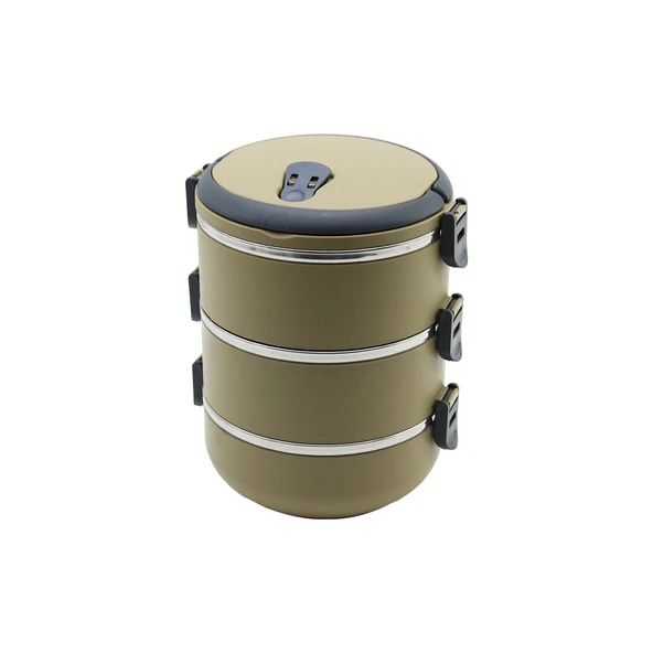 KAHVERENGİ 3LÜ SEFER TASI SAKLAMA KABI 1.8LT (4989) - Resim 2